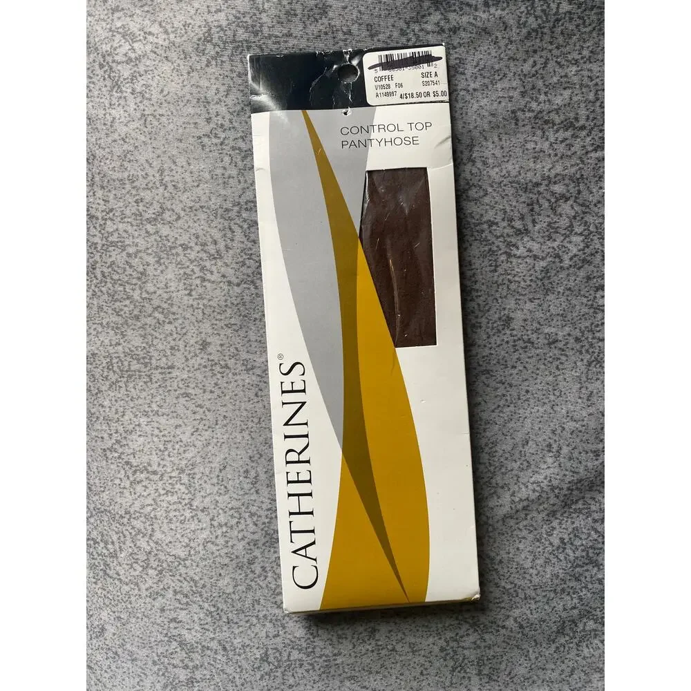 Catherines Control Top Pantyhose Size A Coffee NEW NIP